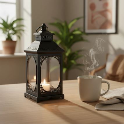 Felinar decorativ ROSEHILL, 27,5 cm, negru