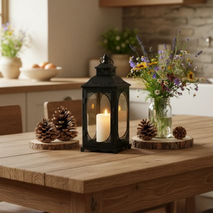 Felinar decorativ ROSEHILL, 27,5 cm, negru