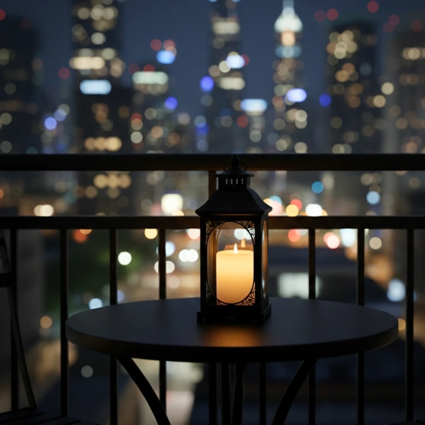 Felinar decorativ ROSEHILL, 27,5 cm, negru