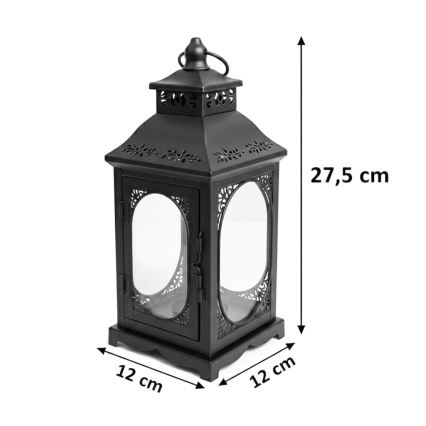 Felinar decorativ ROSEHILL, 27,5 cm, negru