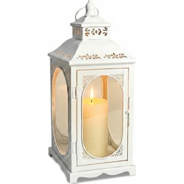 Felinar decorativ ROSEHILL, 40 cm, alb