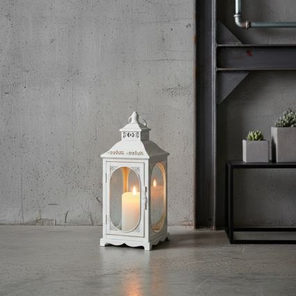 Felinar decorativ ROSEHILL, 40 cm, alb