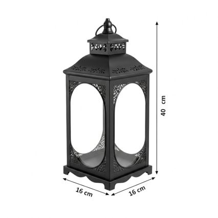 Felinar decorativ ROSEHILL, 40 cm, negru