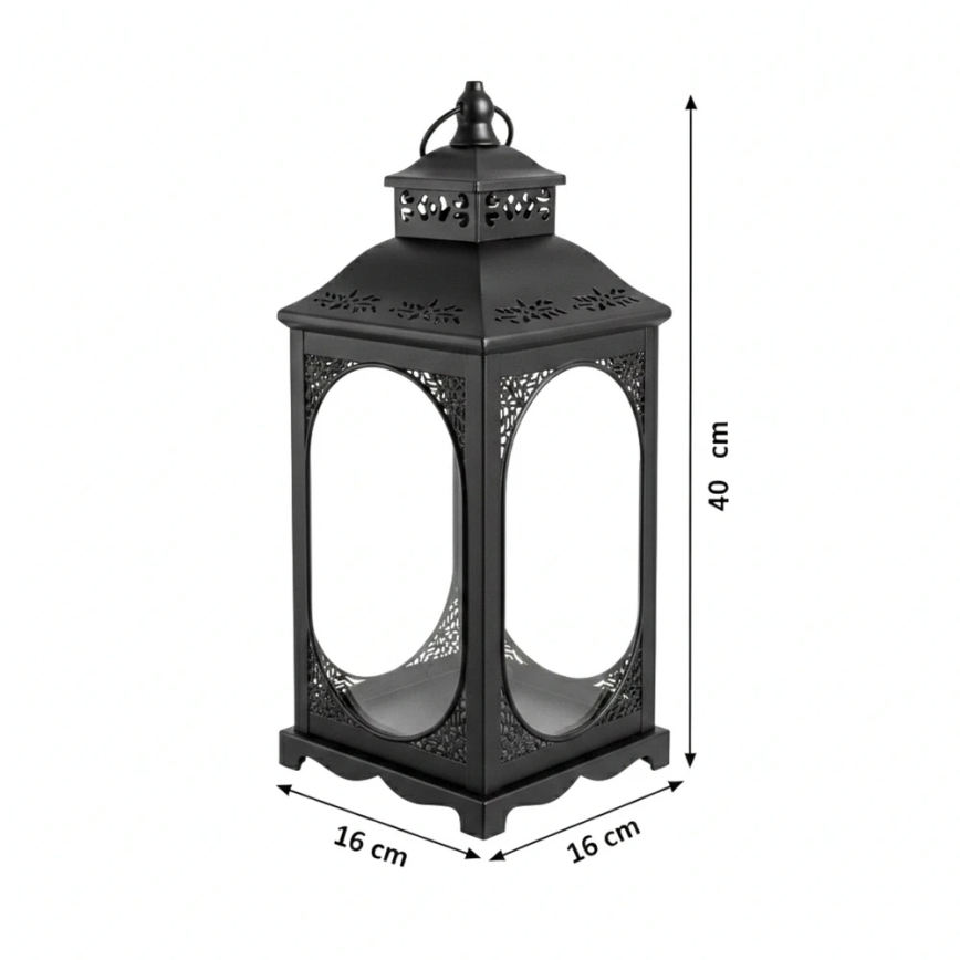 Felinar decorativ ROSEHILL, 40 cm, negru