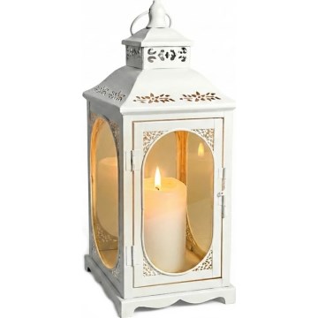 Felinar decorativ ROSEHILL, 54,5 cm, alb