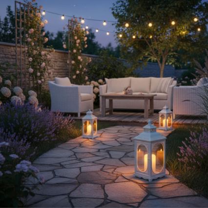 Felinar decorativ ROSEHILL, 54,5 cm, alb