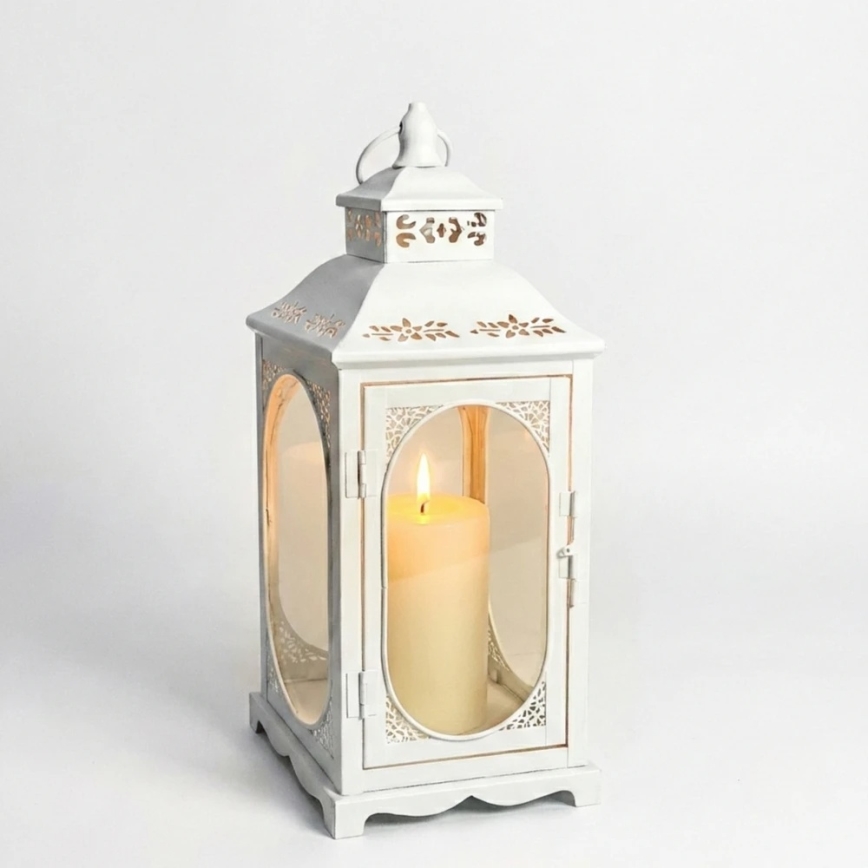 Felinar decorativ ROSEHILL, 54,5 cm, alb