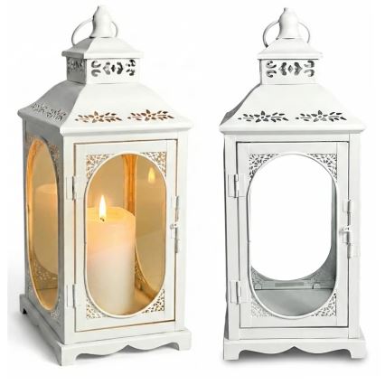 Felinar decorativ ROSEHILL, 54,5 cm, alb
