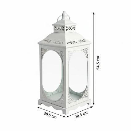 Felinar decorativ ROSEHILL, 54,5 cm, alb