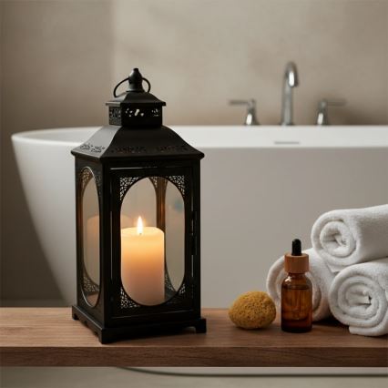 Felinar decorativ ROSEHILL, 54,5 cm, negru