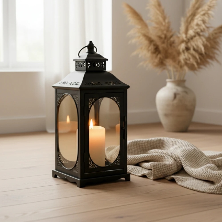Felinar decorativ ROSEHILL, 54,5 cm, negru