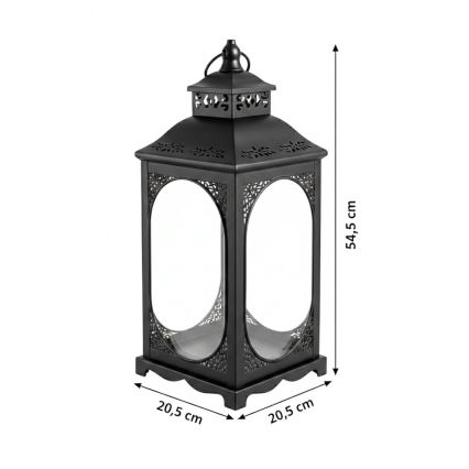 Felinar decorativ ROSEHILL, 54,5 cm, negru