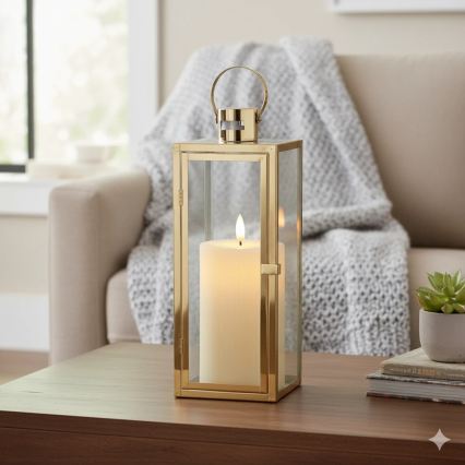 Felinar decorativ TOWER, 29 cm, auriu