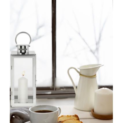 Felinar decorativ TOWER 29 cm, crom lucios