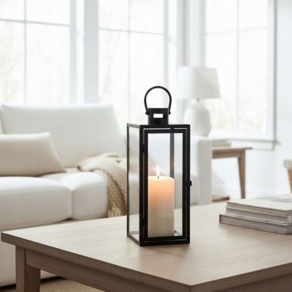Felinar decorativ TOWER, 29 cm, negru