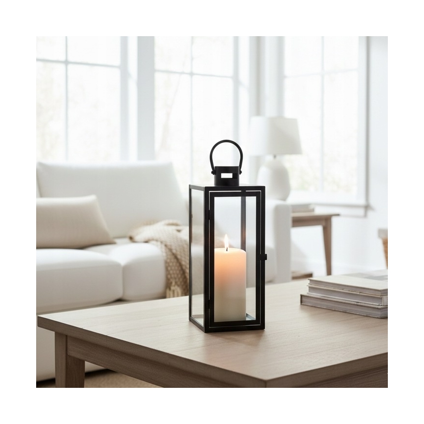 Felinar decorativ TOWER, 29 cm, negru