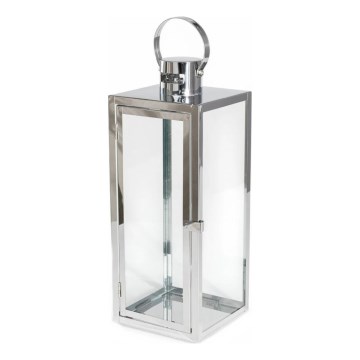 Felinar decorativ TOWER, 38 cm, crom lucios