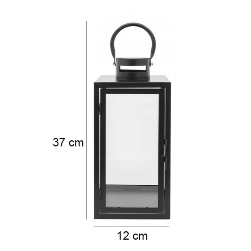 Felinar decorativ TOWER, 38 cm, negru