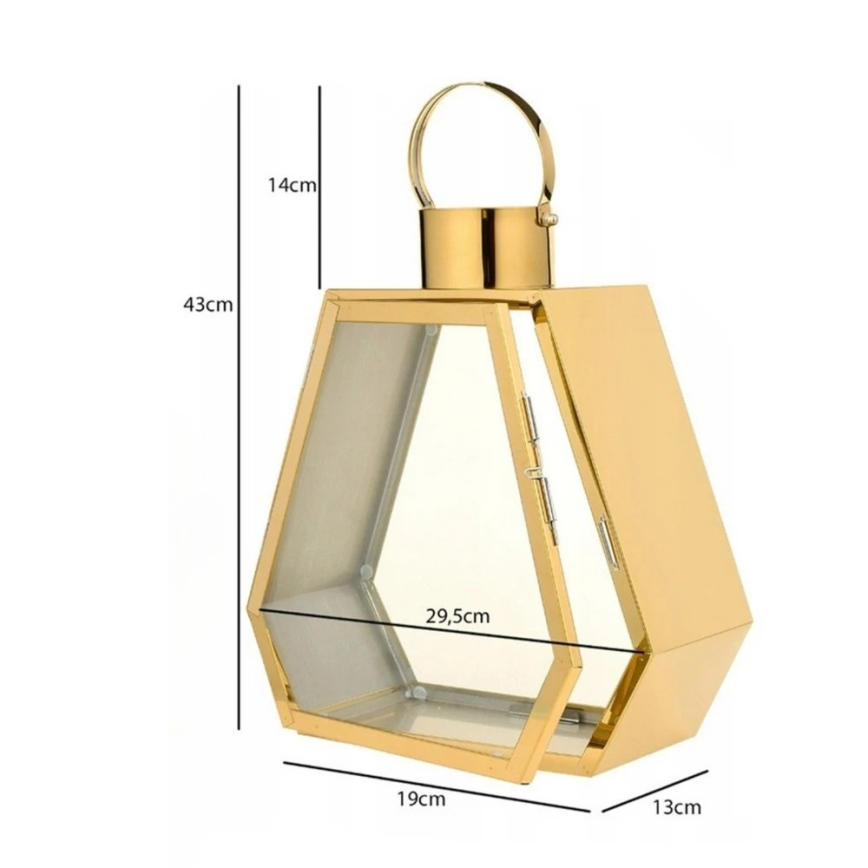 Felinar decorativ TOWER, 43 cm, auriu