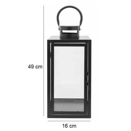 Felinar decorativ TOWER, 49 cm, negru