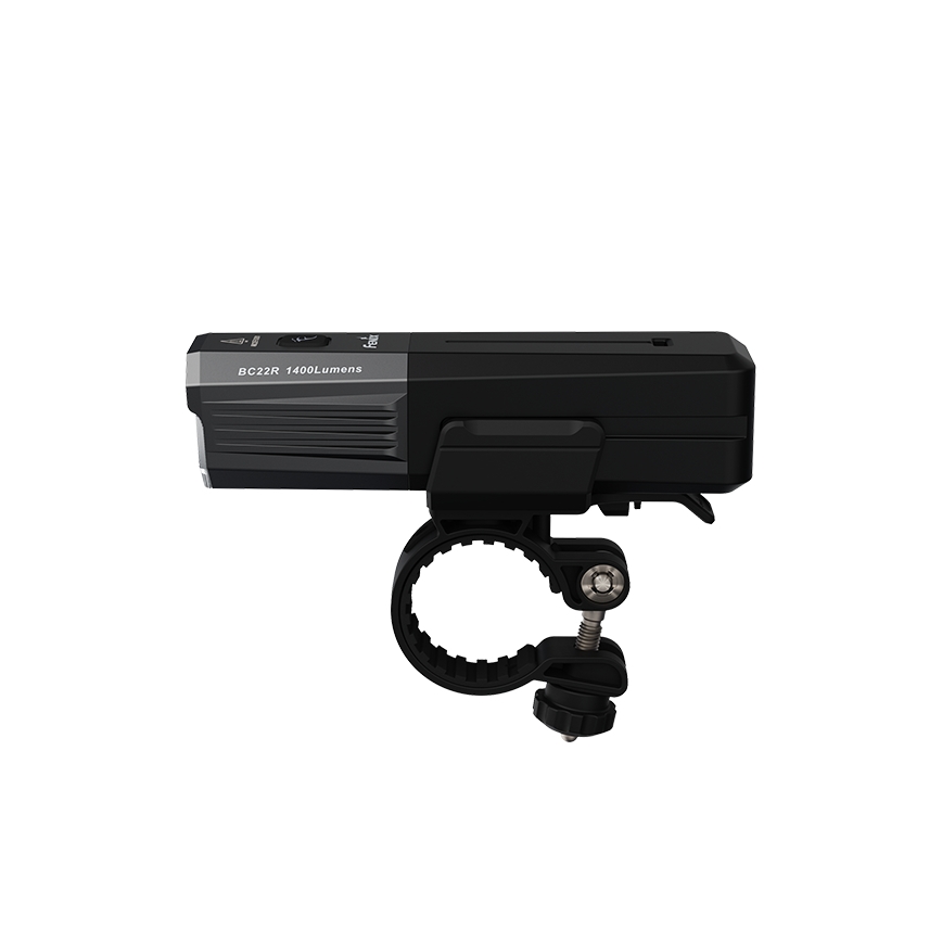 Fenix BC22R - Lampă LED reîncărcabilă pentru bicicletă, cu reglare a intensității luminoase, LED/USB, 3400 mAh, IP66, 1400 lm, autonomie 41 h, negru