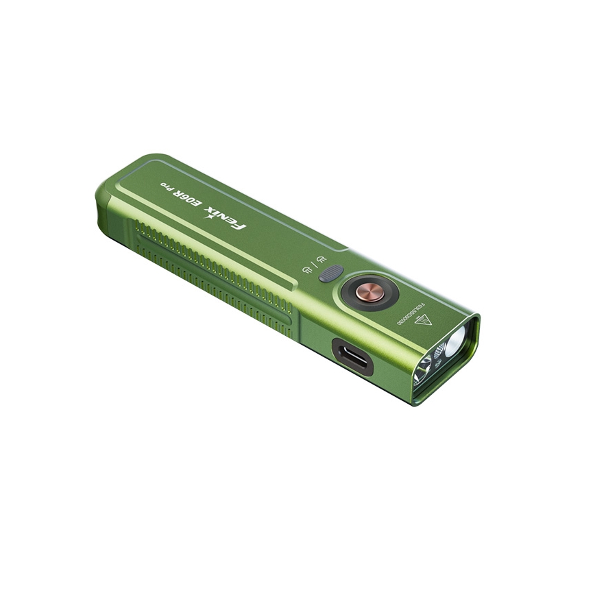 Fenix E06RPROEUOLI - Lanternă LED reîncărcabilă cu reglare a intensității, încărcare USB, 1650 mAh, IP66, 1600 lm, 111 ore, verde