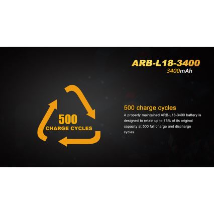 Fenix FE18650LI34 - acumulator Li-ion reîncărcabil 18650, 3,6 V, 3400 mAh, 1 buc.