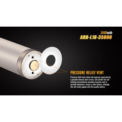 Fenix FE18650LI35USB - Acumulator reîncărcabil USB, 3,6V, 3500 mAh, 1 buc.