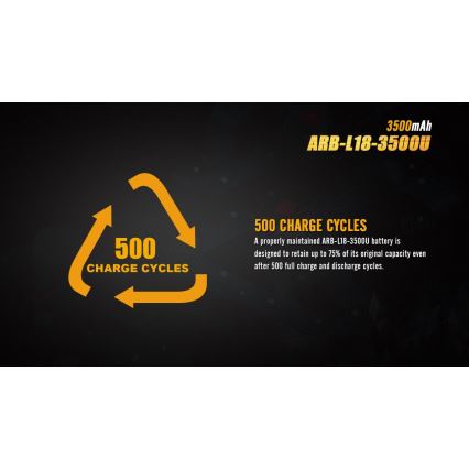 Fenix FE18650LI35USB - Acumulator reîncărcabil USB, 3,6V, 3500 mAh, 1 buc.