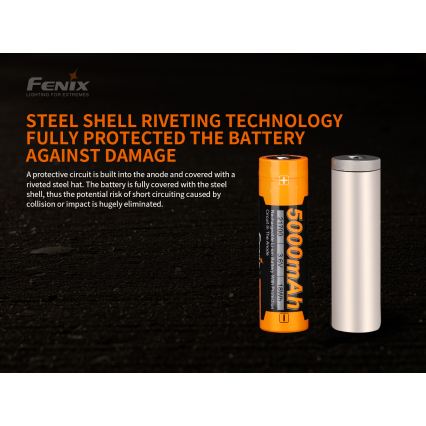 Fenix FE21700V20 — baterie reîncărcabilă 21700, 3,6 V, 5000 mAh — 1 buc.