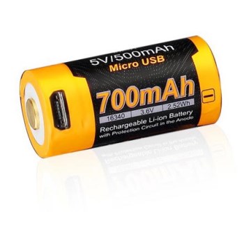 Fenix FERCR123ALIIONUP – baterie reîncărcabilă USB, 3,6 V, 700 mAh, 1 buc.