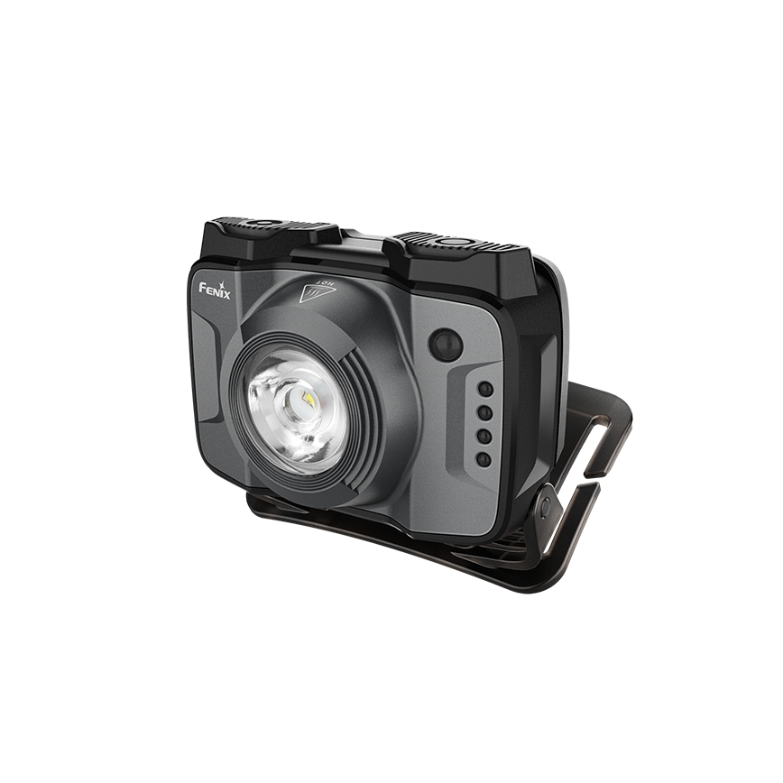 Fenix HL12RV20BLC - Lanternă frontală LED reîncărcabilă, reglabilă, LED/USB, 950 mAh, IP66, 500 lm, 112 ore, negru