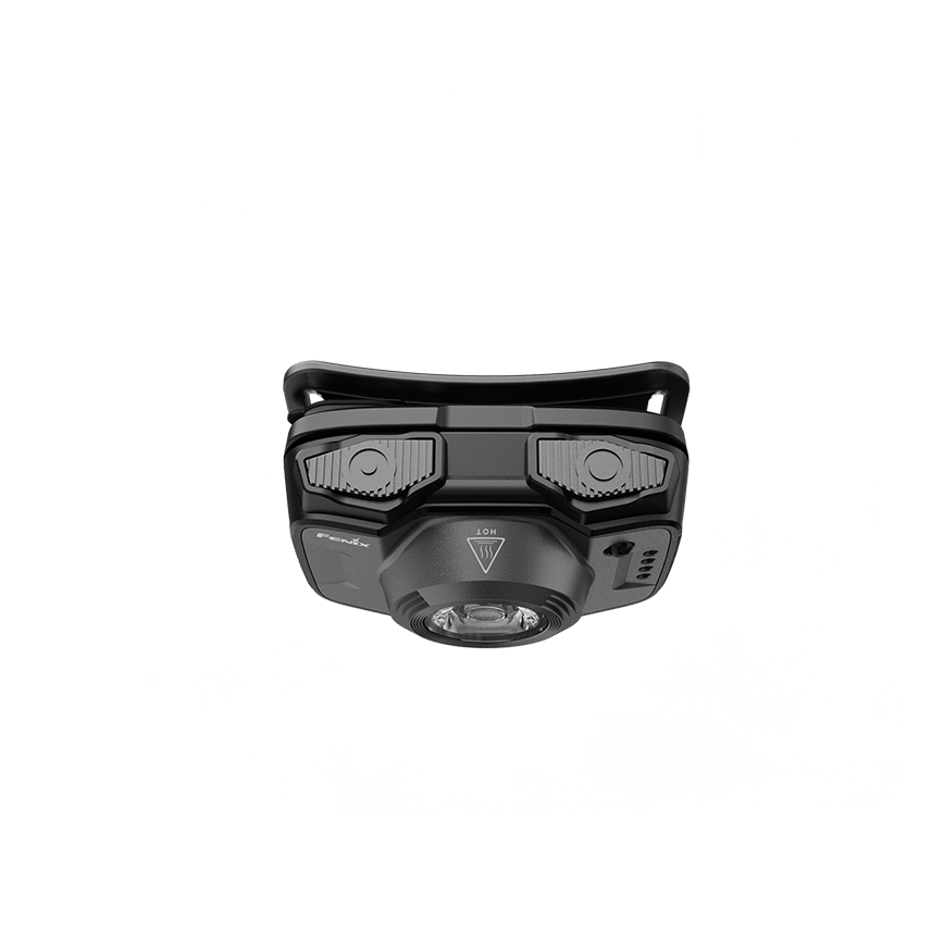 Fenix HL12RV20BLC - Lanternă frontală LED reîncărcabilă, reglabilă, LED/USB, 950 mAh, IP66, 500 lm, 112 ore, negru