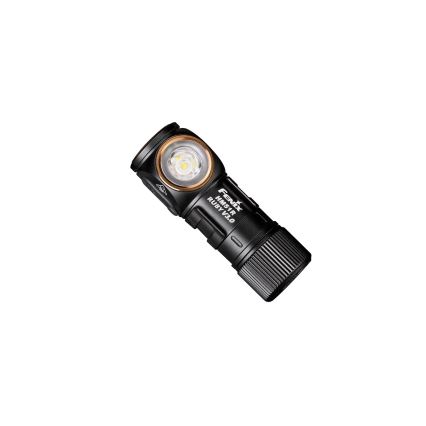 Fenix HM51RV30 - Lanternă frontală LED reîncărcabilă, reglabilă, USB/1xCR123A, 950 mAh, IP68, 860 lm, 125 h, portocalie