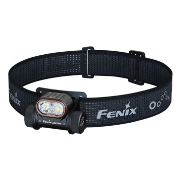 Fenix HM55RABL - Lampă frontală reîncărcabilă LED, reglabilă, USB/1xCR123A 1600 mAh IP68 1200 lm 141,2 h negru