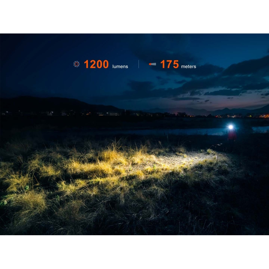 Fenix HM55RABL - Lampă frontală reîncărcabilă LED, reglabilă, USB/1xCR123A 1600 mAh IP68 1200 lm 141,2 h negru