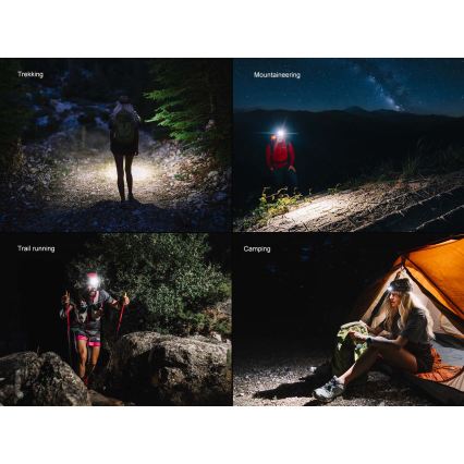 Fenix HM55RABL - Lampă frontală reîncărcabilă LED, reglabilă, USB/1xCR123A 1600 mAh IP68 1200 lm 141,2 h negru