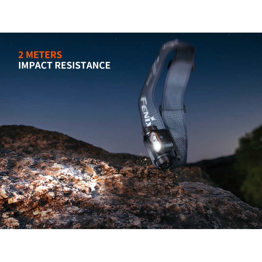 Fenix HM55RABL - Lampă frontală reîncărcabilă LED, reglabilă, USB/1xCR123A 1600 mAh IP68 1200 lm 141,2 h negru