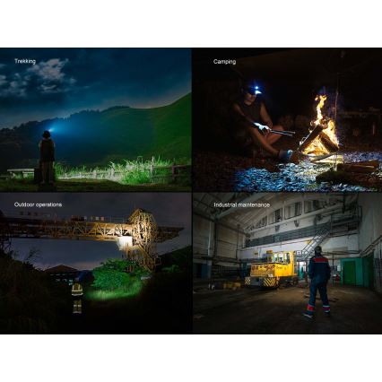 Fenix HM60RV20 - lanternă frontală LED reîncărcabilă, cu reglare a intensității, cu încărcare USB, 4000 mAh, IP68, 1600 lm, 292 ore, portocalie