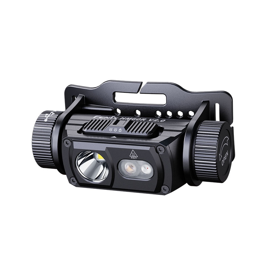 Fenix HM60RV20 - lanternă frontală LED reîncărcabilă, cu reglare a intensității, cu încărcare USB, 4000 mAh, IP68, 1600 lm, 292 ore, portocalie