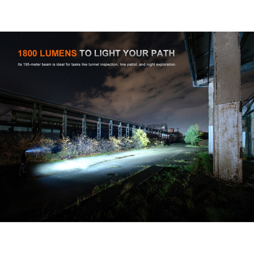 Fenix HM61RV30 - Lanternă frontală reîncărcabilă cu LED, reglabilă, LED/USB/1xCR123A, 4000 mAh, IP68, 1800 lm, 400 h, neagră