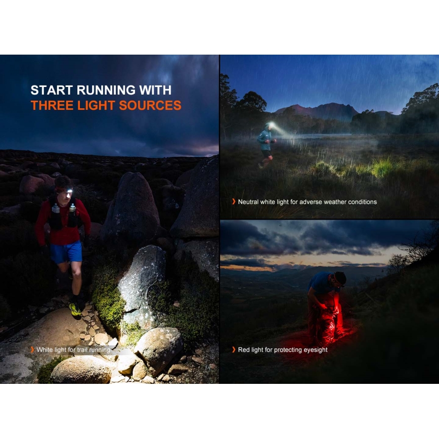 Fenix HP12RTABL - Lanternă frontală reîncărcabilă LED, cu intensitate reglabilă, USB, 4000 mAh, IP66, 1300 lm, 310 h, neagră