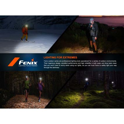 Fenix HP12RTABL - Lanternă frontală reîncărcabilă LED, cu intensitate reglabilă, USB, 4000 mAh, IP66, 1300 lm, 310 h, neagră