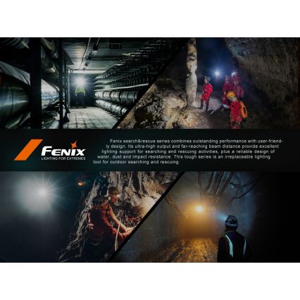 Fenix HP35R - Lanternă frontală LED reîncărcabilă, cu reglare a intensității, LED/USB, 5000 mAh, IP66, 4000 lm, 500 h, neagră