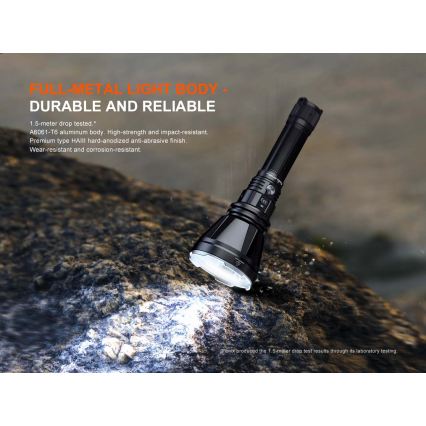 Fenix HT18RV20 - Lanternă LED reîncărcabilă, cu reglare a intensității, încărcare USB, 6000 mAh, IP68, 3700 lm, 87 h, neagră