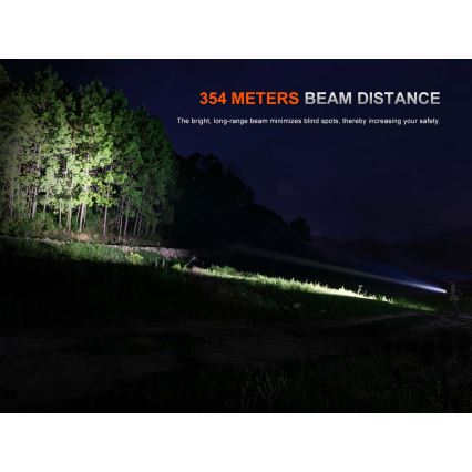 Fenix PD26RACE - Lanternă LED reîncărcabilă cu reglaj al intensității, USB, 1600 mAh, IP68, 1300 lm, 556 h, negru
