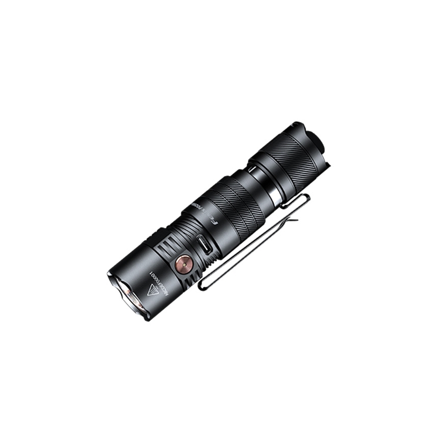 Fenix PD26RACE - Lanternă LED reîncărcabilă cu reglaj al intensității, USB, 1600 mAh, IP68, 1300 lm, 556 h, negru