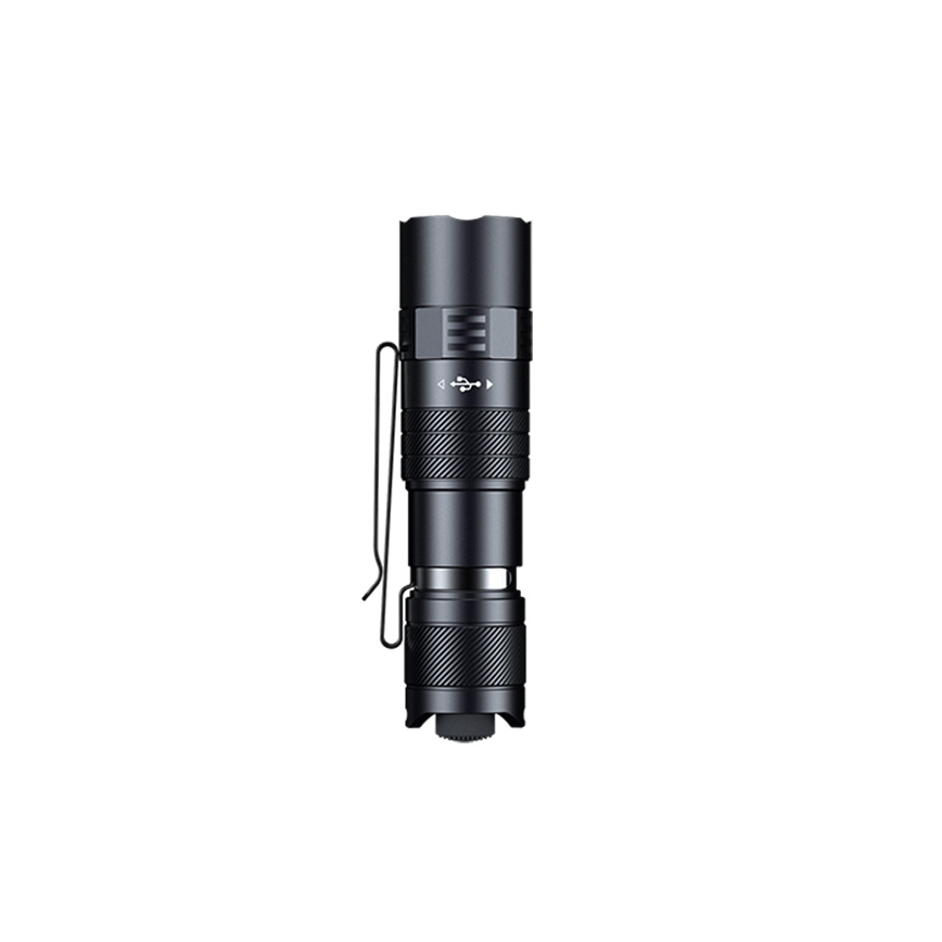 Fenix PD26RACE - Lanternă LED reîncărcabilă cu reglaj al intensității, USB, 1600 mAh, IP68, 1300 lm, 556 h, negru