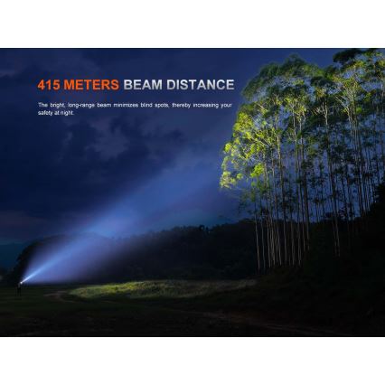 Fenix PD36RACE - lanternă LED reîncărcabilă cu reglare a luminozității, LED/USB, 5000 mAh, IP68, 3000 lm, 63,45 h, negru