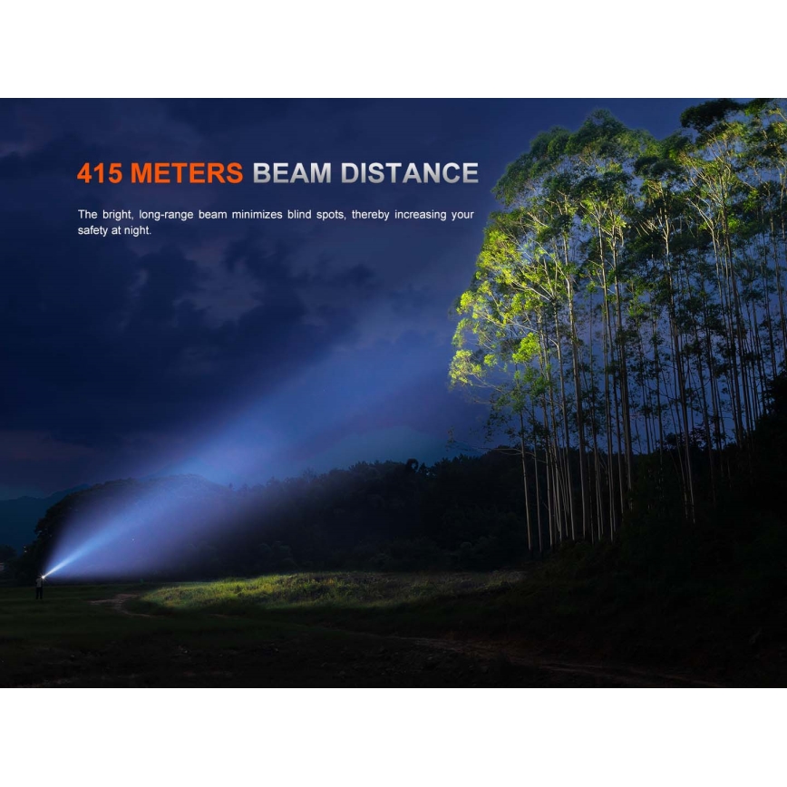 Fenix PD36RACE - lanternă LED reîncărcabilă cu reglare a luminozității, LED/USB, 5000 mAh, IP68, 3000 lm, 63,45 h, negru